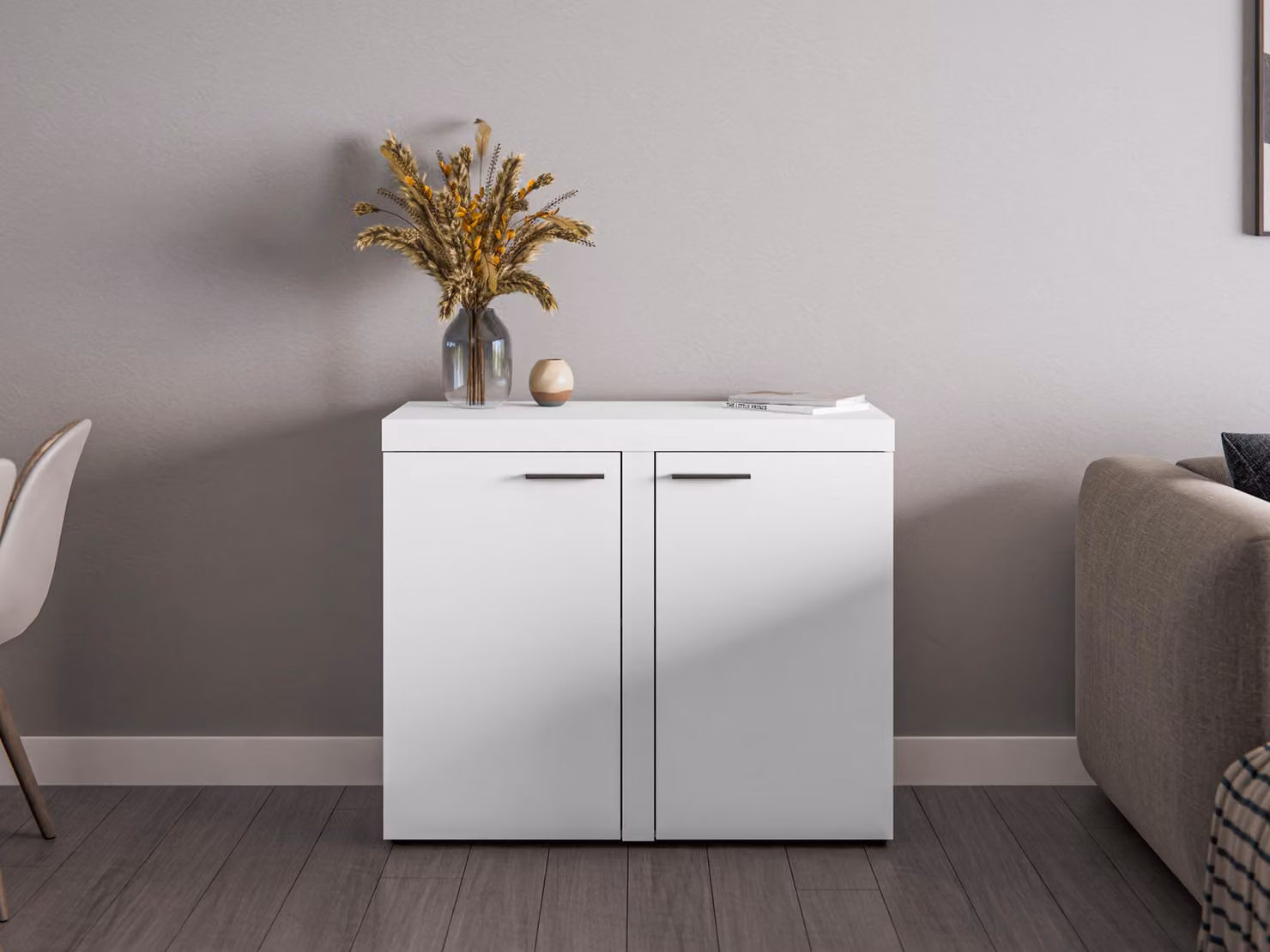 AX LIVING Cassettiera stretta Spacoro 2T - Eleganza per la casa, bianco