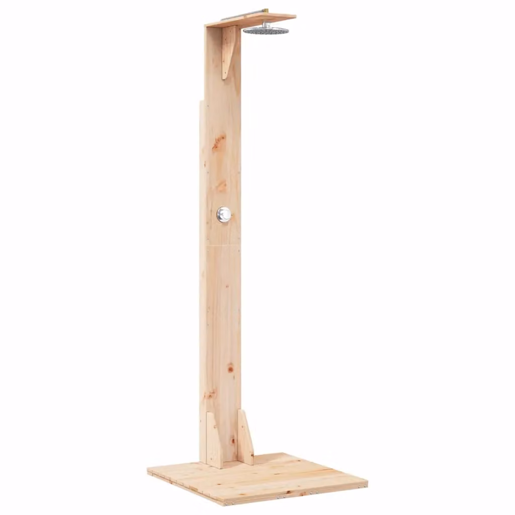 Doccia da esterno Videx in acciaio inossidabile e legno, colore beige e marrone, L: 214,5 cm – 2