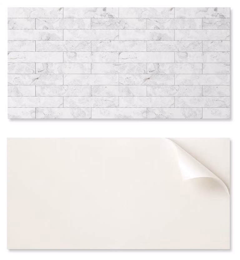 Pannello in vinile autoadesivo con stampa, ideale per bagni, dimensioni 120 x 60 cm, effetto marmo