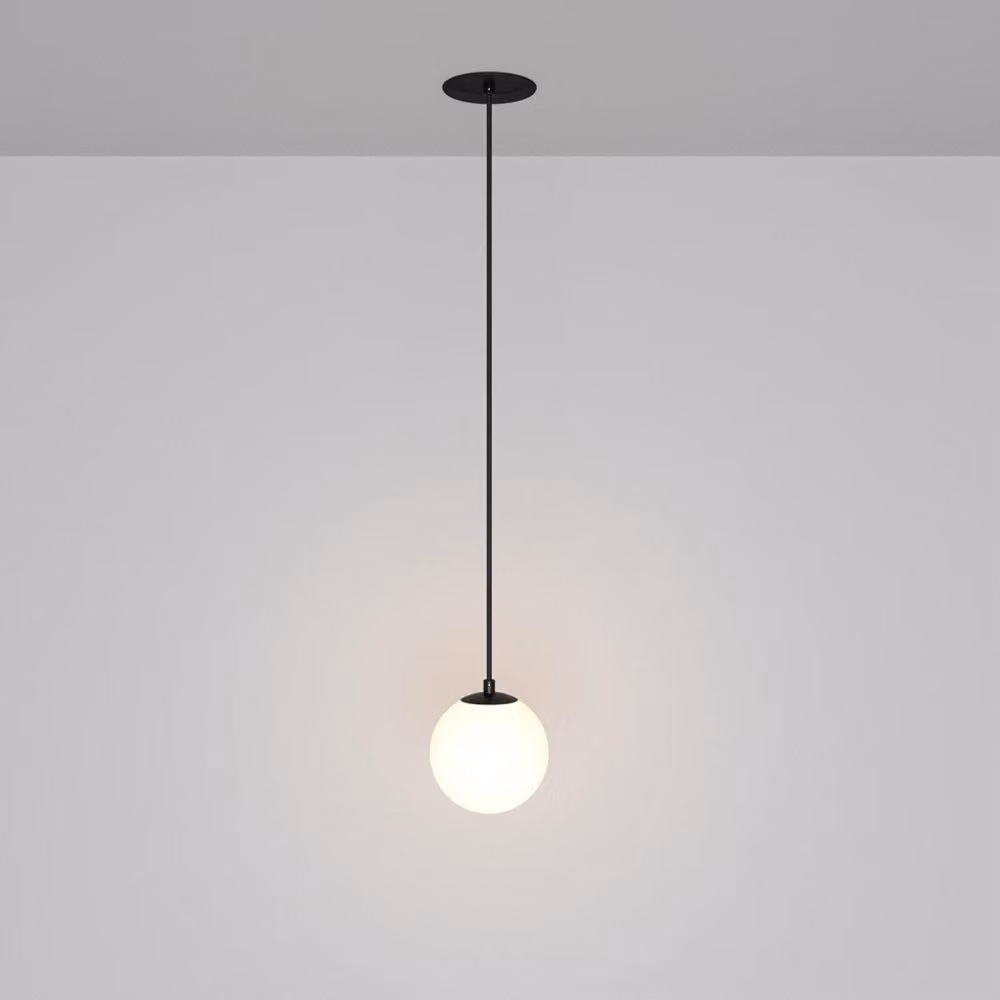 Lampadario A Sospensione Moderno Luna Alluminio Nero Luce Led Integrato 5W