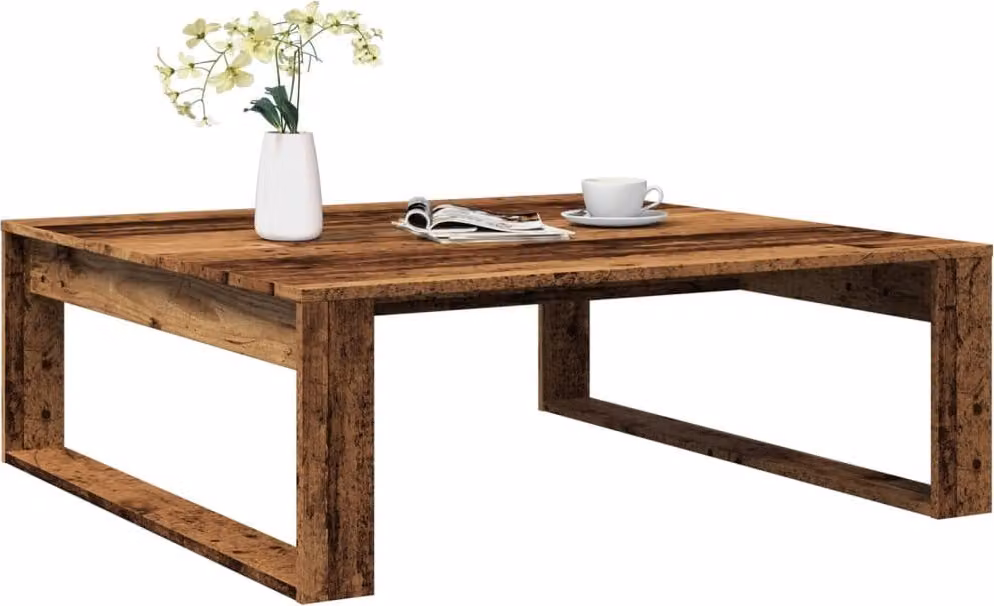 Maison Exclusive - Tavolino effetto legno antico 100x100x35 cm Materiale ligneo