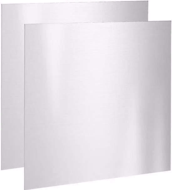 Piastre in acciaio inossidabile spazzolato, set di 2, quadrati, 19 x 18 x 2 cm, taglio meccanico, utilizzo industriale, decorativo