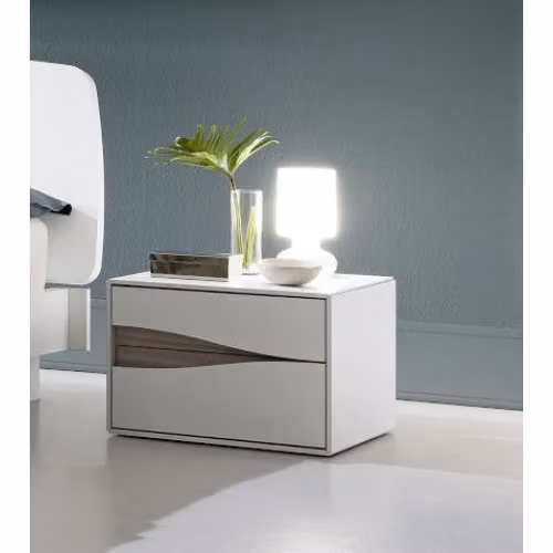 Comodino di design 2 cassetti con gola frontale S75 Sirio