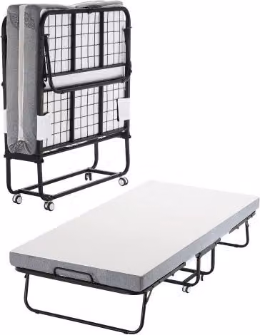 Letto Singolo Pieghevole VEVOR con Materasso in Memory Foam e Struttura in Metallo, L/P/H: 90 x 190 x 10 cm