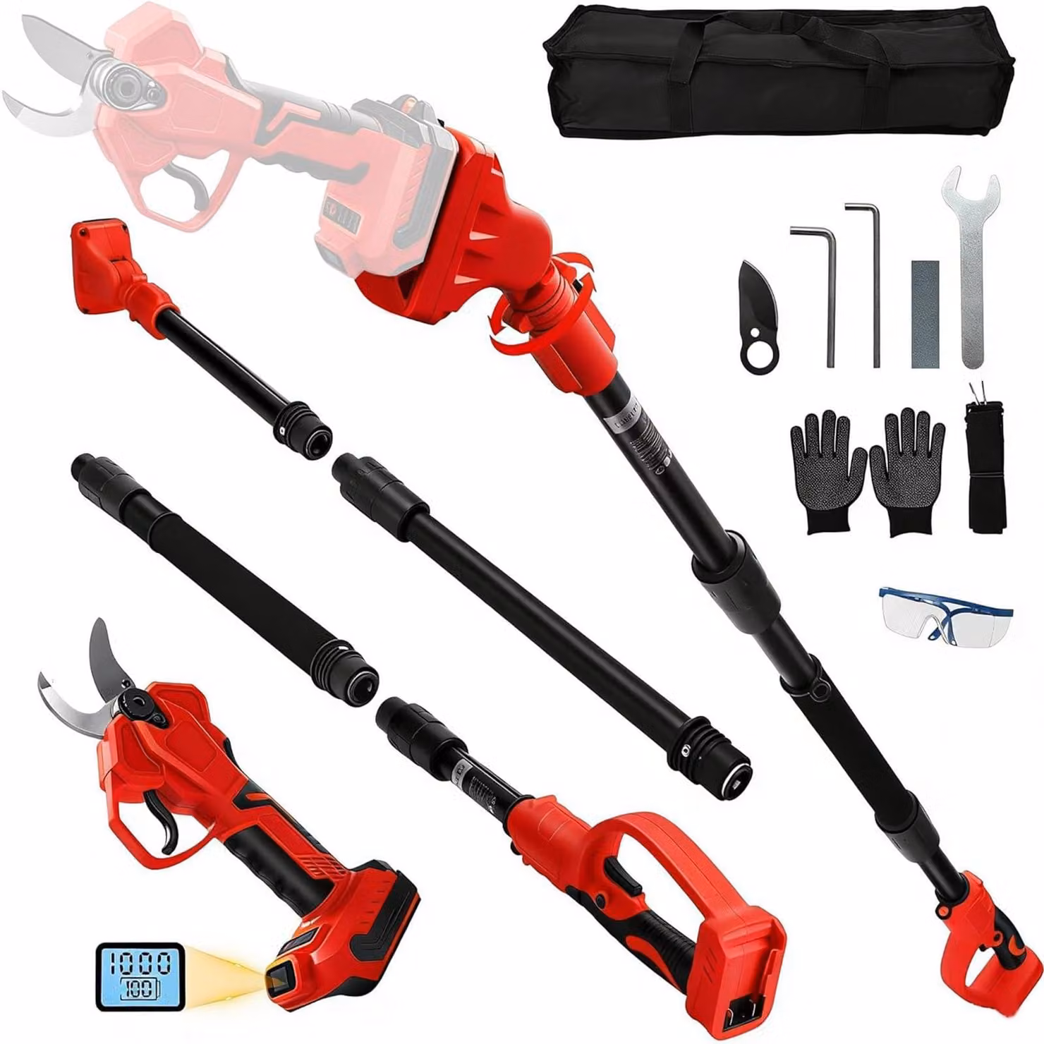 Tagliabordi a batteria 2-in-1, telescopico, da 55 mm, compatibile con Milwaukee 18 V