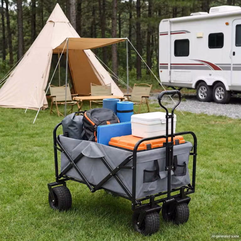 Carrello della spesa pieghevole vidaXL Grigio L: 89 cm, P: 63 cm, H: 96 cm