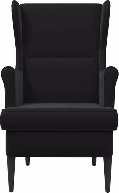 Poltrona Relax Moderna in Velluto Nero con Braccioli e Struttura in Legno e Metallo – 1