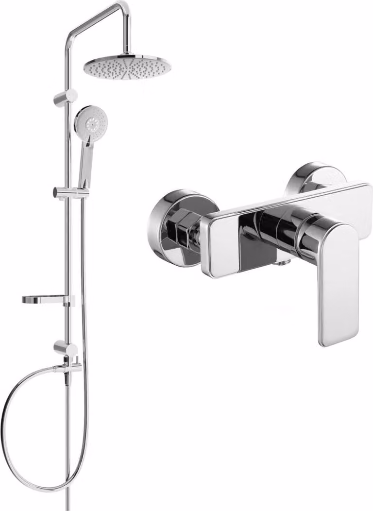 Mexen Carl set doccia esterno con soffione e rubinetto doccia Cetus, cromato - 744340240-00