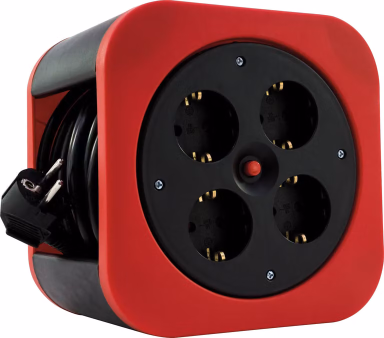 REV 0010012600 Presa multipla 10 m 4 prese per interni nero, rosso