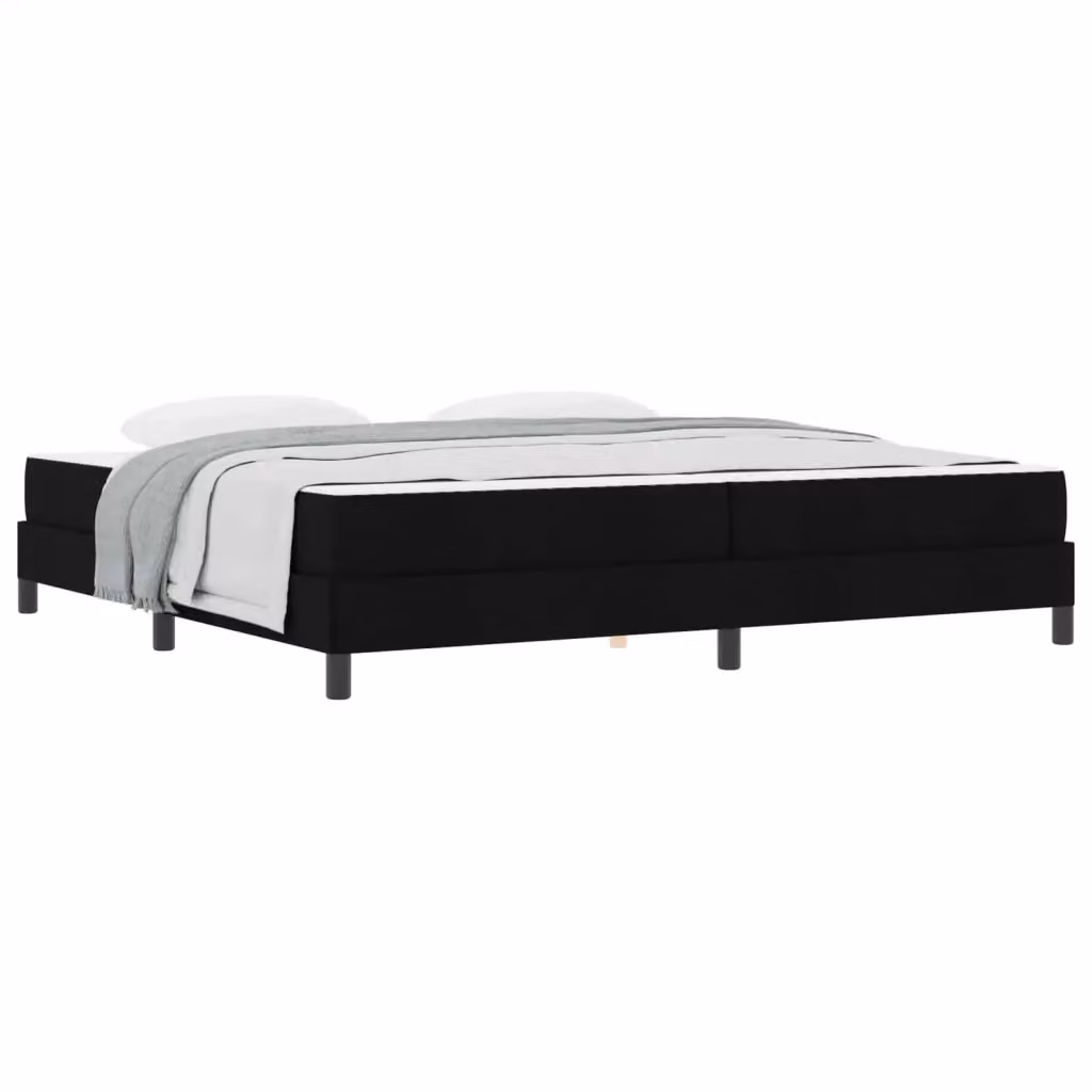 Letto a molle moderno vidaXL in tessuto nero con struttura in legno e metallo L/P/H: 200 x 200 x 280 cm – 2