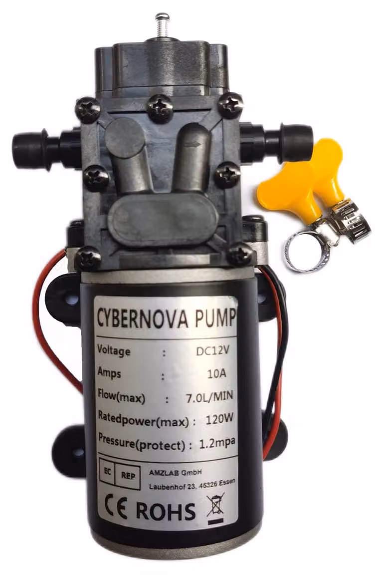 Pompa a membrana ad alta pressione, 12 V, 7 litri/minuto, 174 psi, autoaspirante