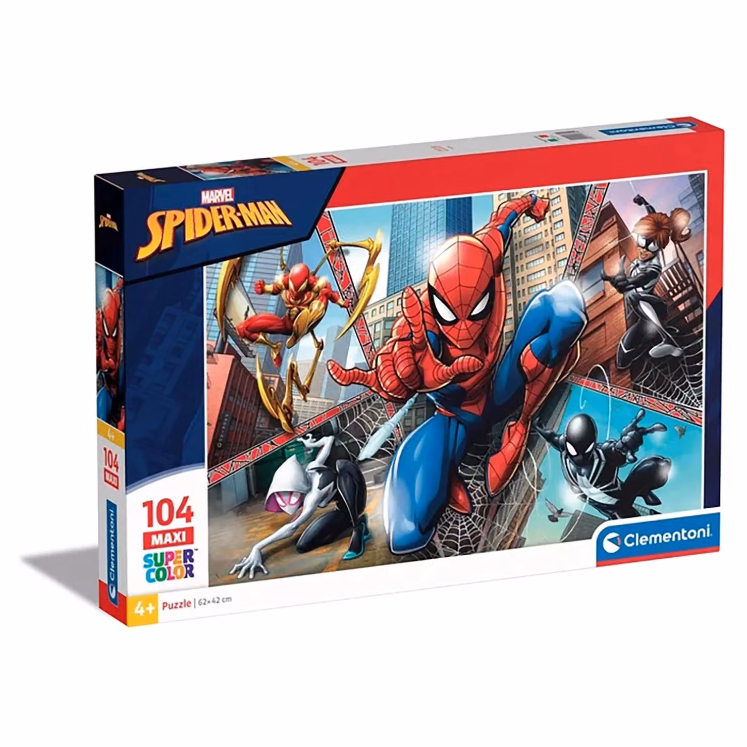 Clementoni Puzzle Marvel Spiderman Multicolore 104 Maxi Pezzi L: 62 cm, P: 42 cm – 1