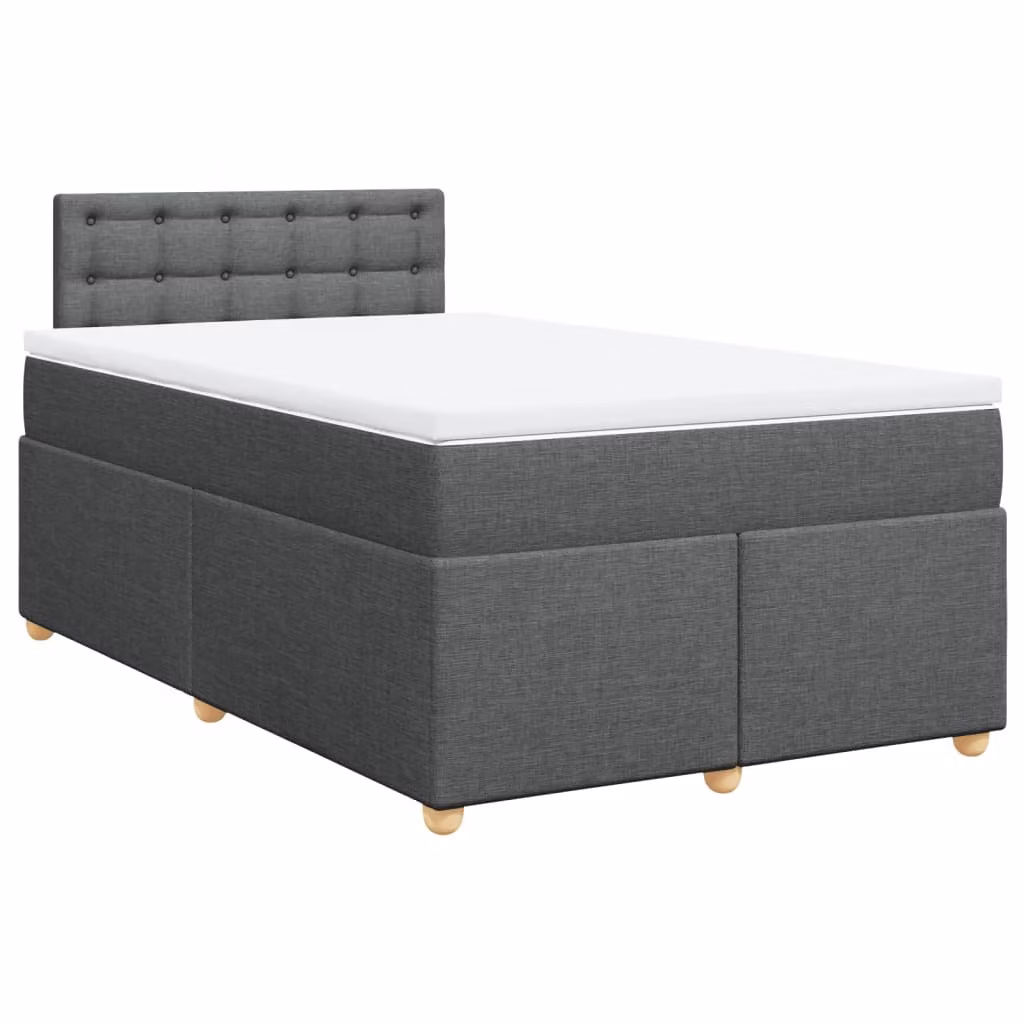 Giroletto a Molle con Materasso Grigio Scuro 120x190cm Tessuto