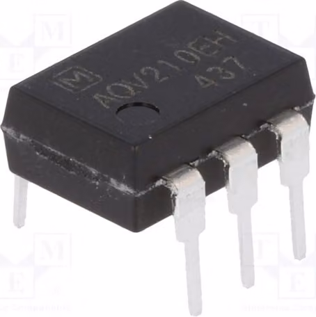1x Relè: Semiconduttore. Corrente di pilotaggio: 3mA max. 350VAC, 130mA max. 350VDC. Modello: AQV210EH. Monofase