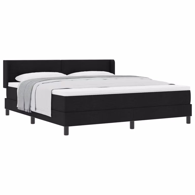 Letto a molle con testiera vidaXL in tessuto nero L: 180 cm, H: 203 cm, P: 280 cm