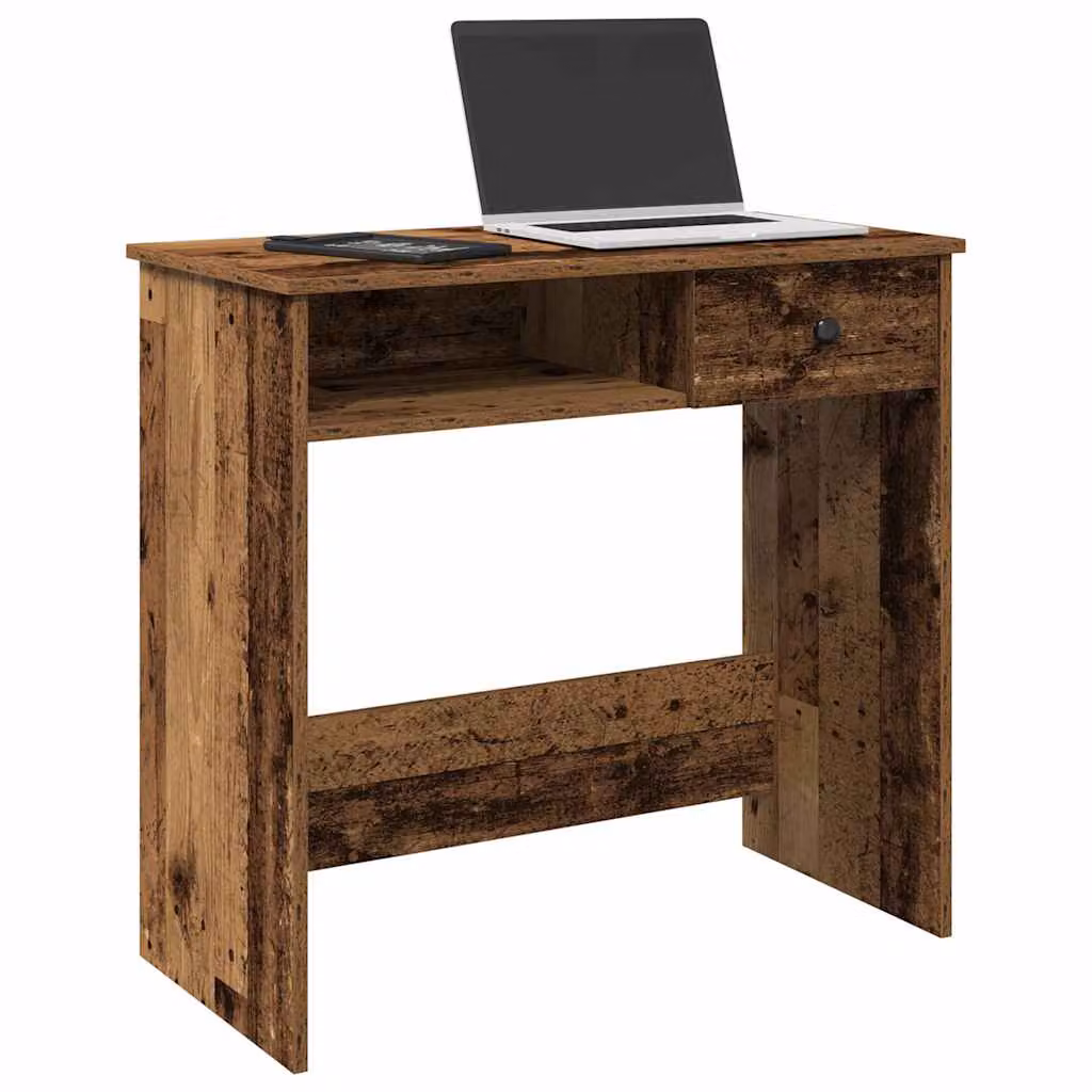 Scrivania in stile rustico vidaXL in MDF laminato marrone L: 80 cm, P: 40 cm, H: 75 cm