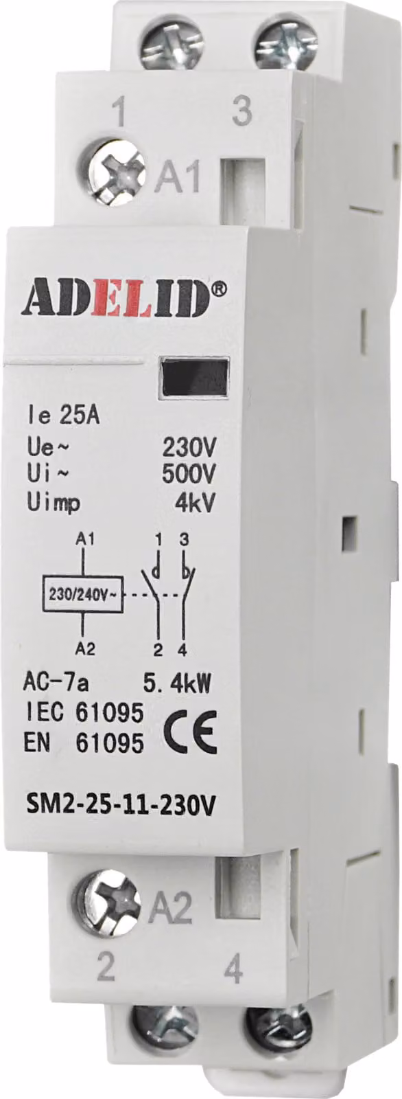 Relè di commutazione, interruttore magnetotermico, contattore di installazione 25 A, 1x NC, 1x NO (contatto di chiusura, contatto di apertura), bobina 230 V CA