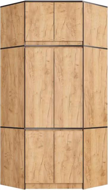 Armadio ad angolo AKORD S100 con sopralzo Quercia Craft 100 cm 4 ante 100x50x235 cm