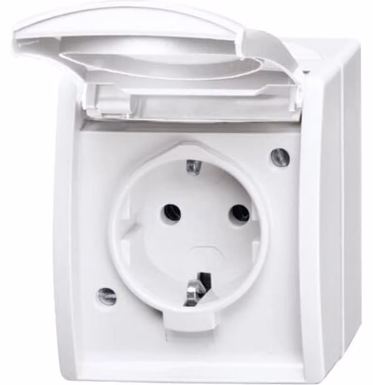 Presa Schuko Busch-Jaeger con coperchio incernierato 20 EW-54