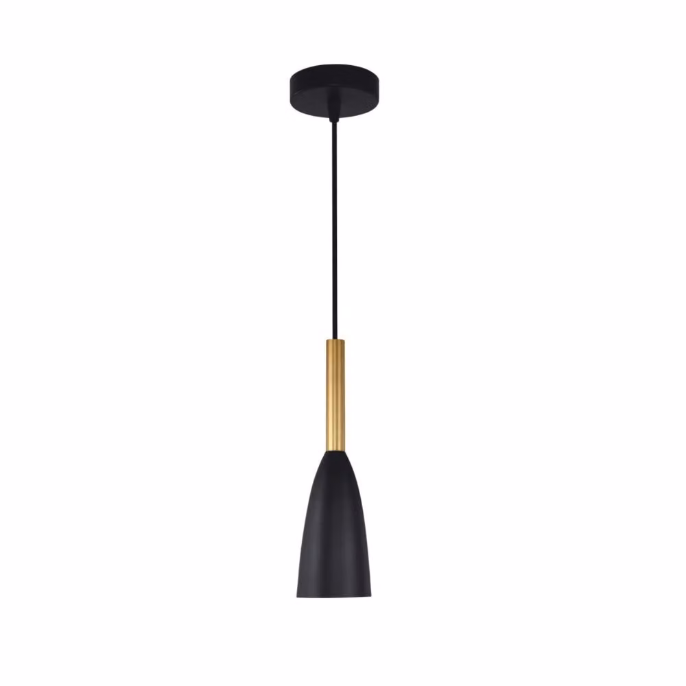 Lampada a sospensione Solin, 1 attacco E27, nero/oro, modello LP-181/1P, serie Light Prestige