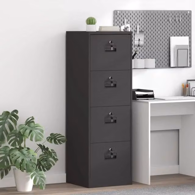 Armadio per File con cassetto Nero 45,5 x 42 x 139 cm 891622