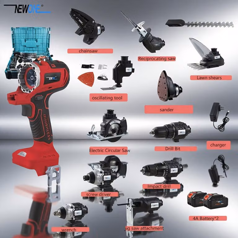 Multitool - Utensile multifunzione - Utensile multifunzione a batteria - Combinazione di utensili - Multifunzionale - Motore brushless da 18V