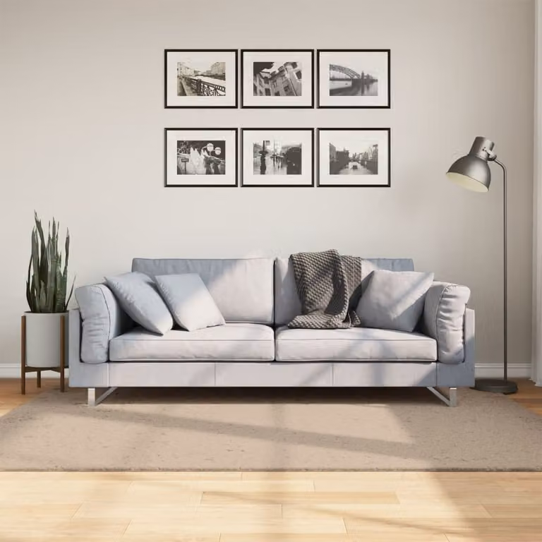 vidaXL Tappeto a Pelo Corto HUARTE Morbido e Lavabile, Colore Sabbia, L 140 x P 200 cm