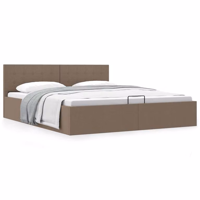 vidaXL Giroletto con Contenitore Moderno in Tessuto Grigio L/P/H: 160 x 200 x 168 cm