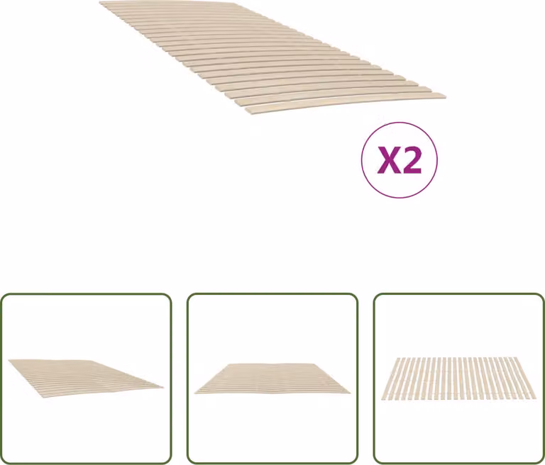The Living Store Doghe a 48 doghe 2 pz. 90x200 cm