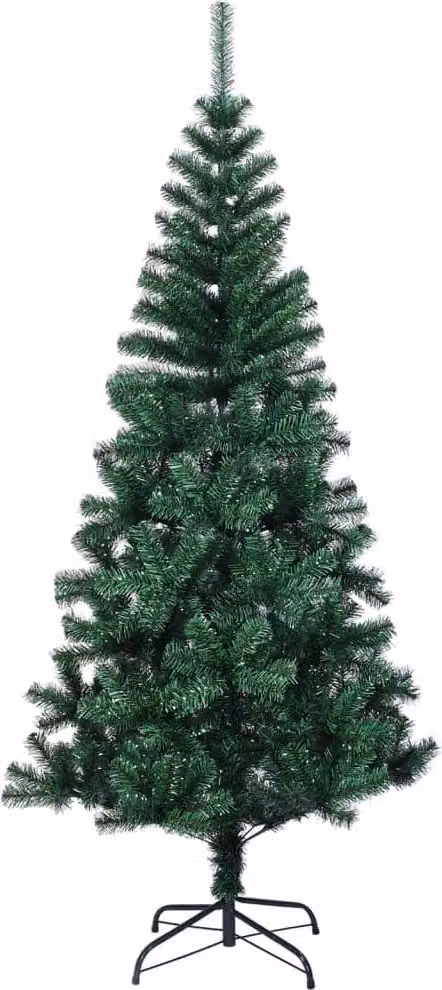 The Living Store Albero di Natale Artificiale Pizzo Iridescente Verde 210 cm PVC