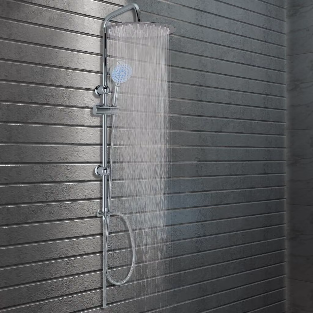 The Living Store Set doccia a doppio soffione con doccetta in acciaio inox