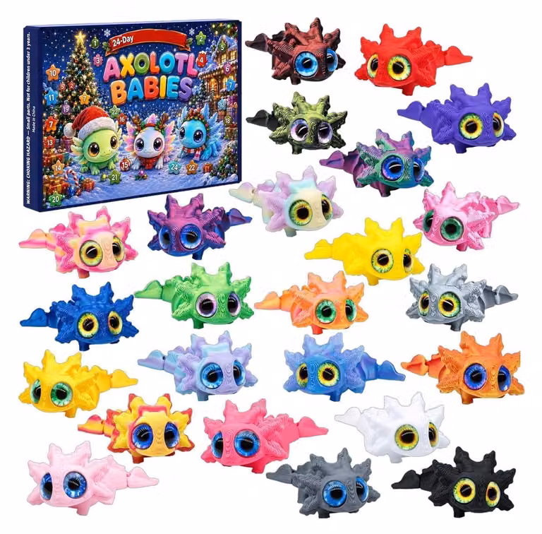 Calendario da scrivania con axolotl - Stampato in 3D e articolato