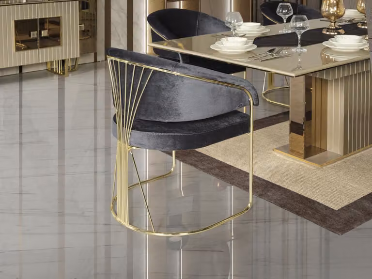 Stuhl schwarz Luxus Esszimmer schöne Möbel Design elegante Stühle moderne Holz