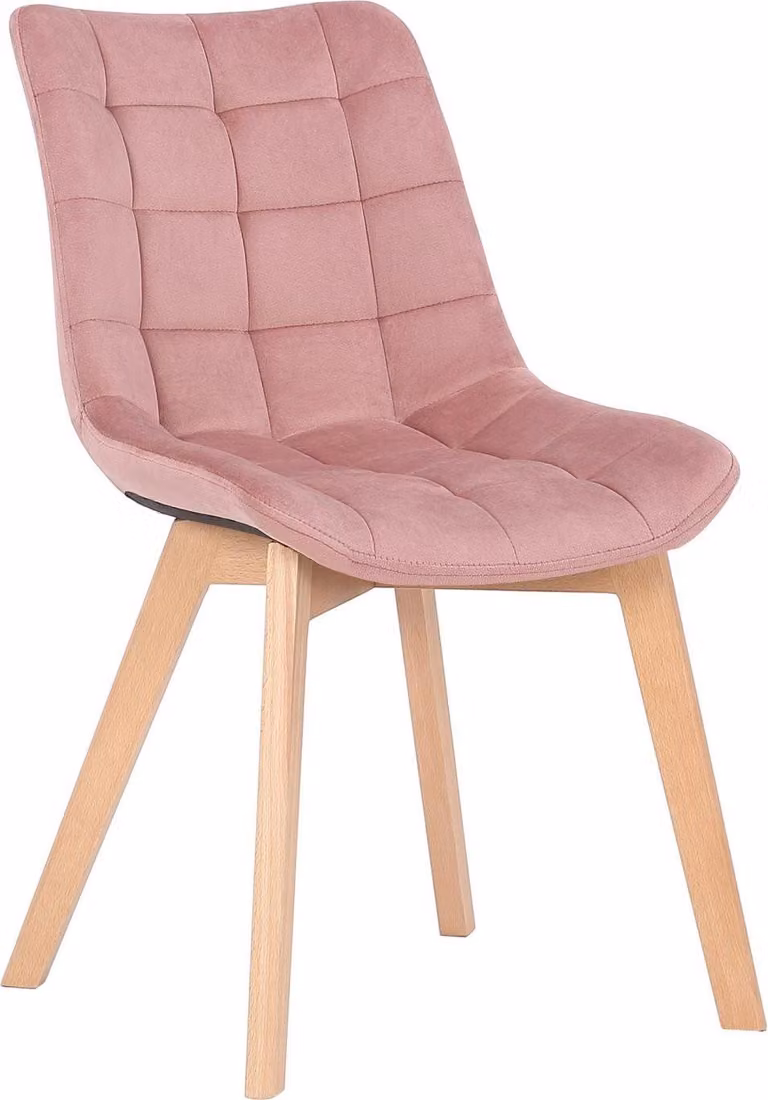 Sedia da pranzo in velluto - sedia in velluto - cura della seduta - amichevole e confortevole. Colore: rosa