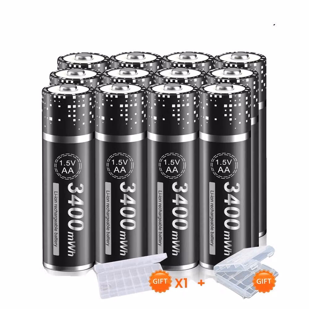 Batterie AA ricaricabili, capacità di 3400 mWh, tensione stabile