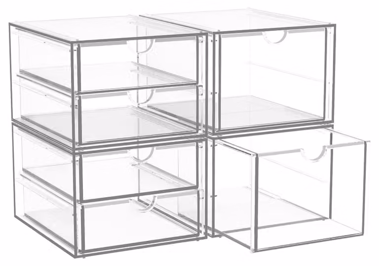 Set di 2 organizer da scrivania con 6 cassetti