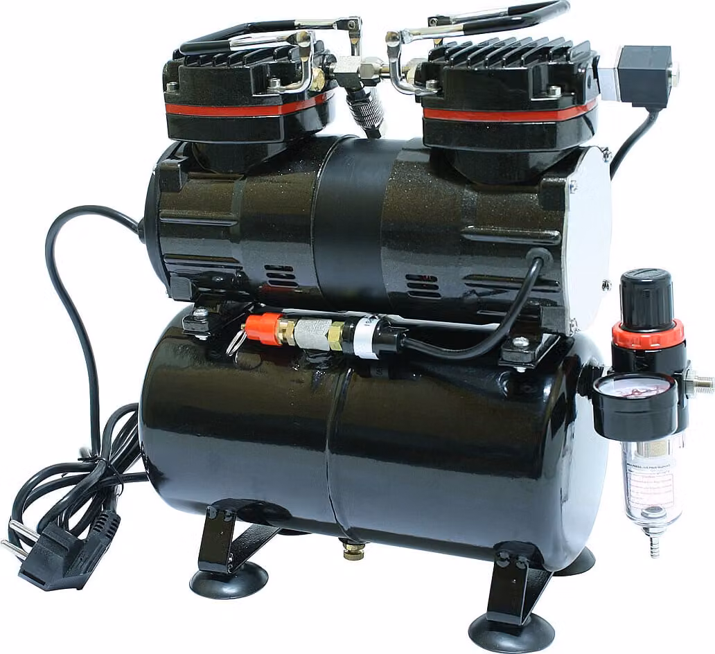 Bc-elec - TC-90T Compressore aerografo bicilindrico 190W 0-4bar modello AS196 con serbatoio d'aria
