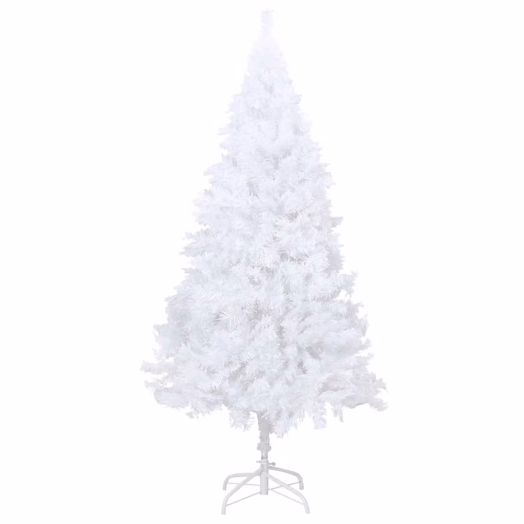 The Living Store Albero di Natale artificiale con rami spessi Bianco 150 cm PVC