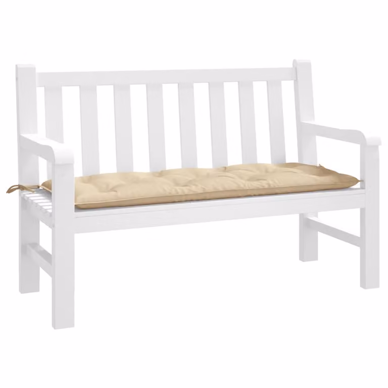 vidaXL Cuscino per Panca Beige in Tessuto Oxford L/P/H: 120 x 50 x 7 cm