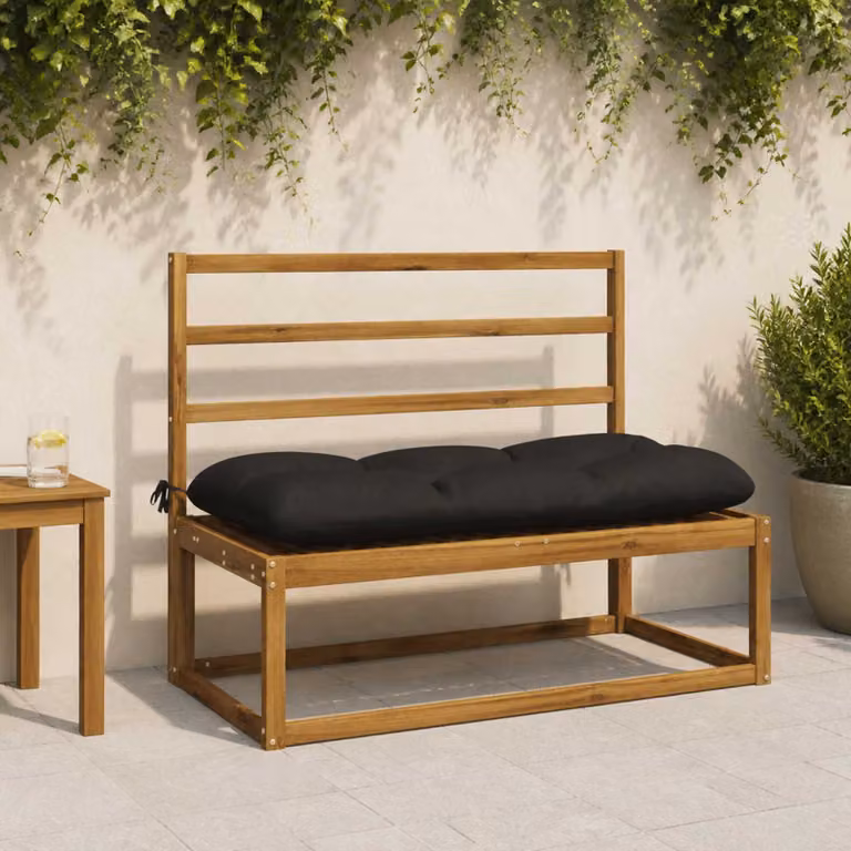 Cuscino per panchina vidaXL VIANEN nero in poliestere con imbottitura in schiuma L: 120 cm, P: 50 cm, H: 12 cm