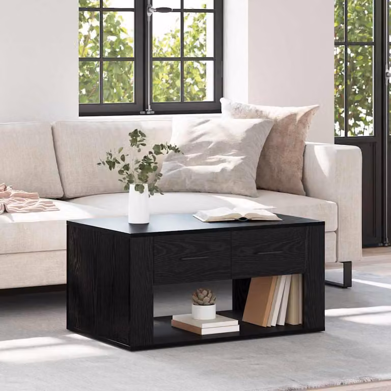 Maison Exclusive - Tavolino nero effetto rovere 80 x 50 x 40 cm Materiale ligneo