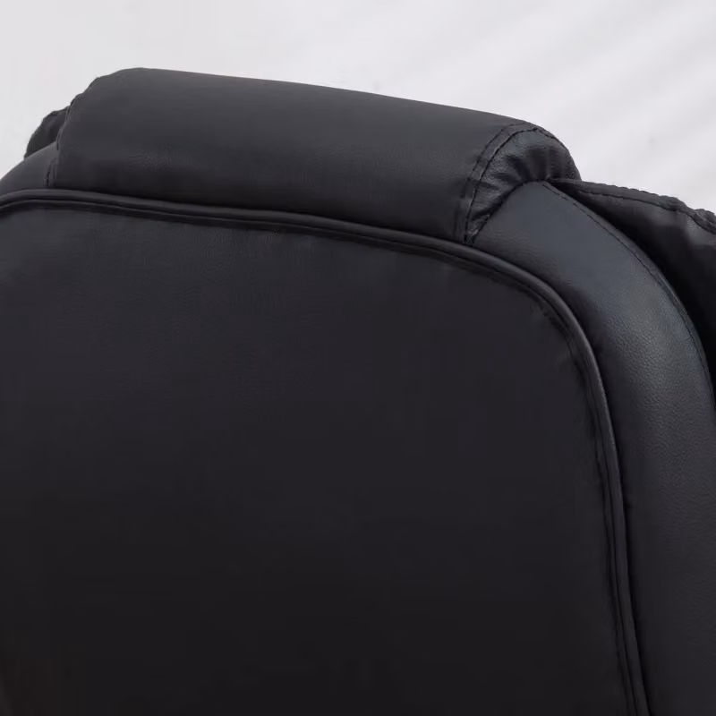 Sedia da ufficio executive con massaggio e riscaldamento in pelle rigenerata nera, rotazione 360 gradi e altezza regolabile – 2