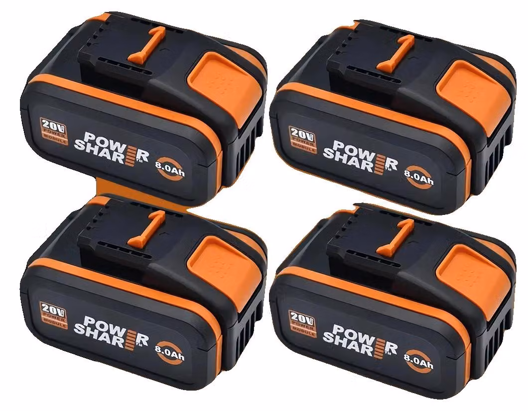 Batterie, capacità 8000 mAh, compatibili con diversi modelli, 20V 8.0Ah x 4