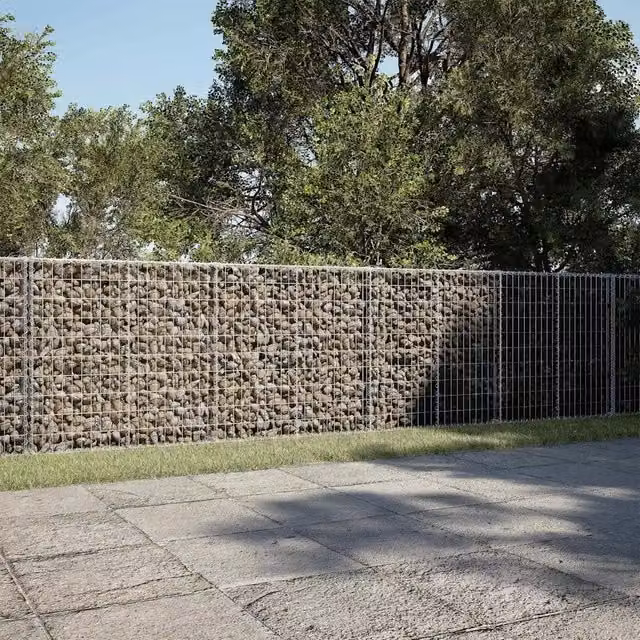 Cesto Gabbione con Copertura 750x100x100 cm in Ferro Zincato 3295203