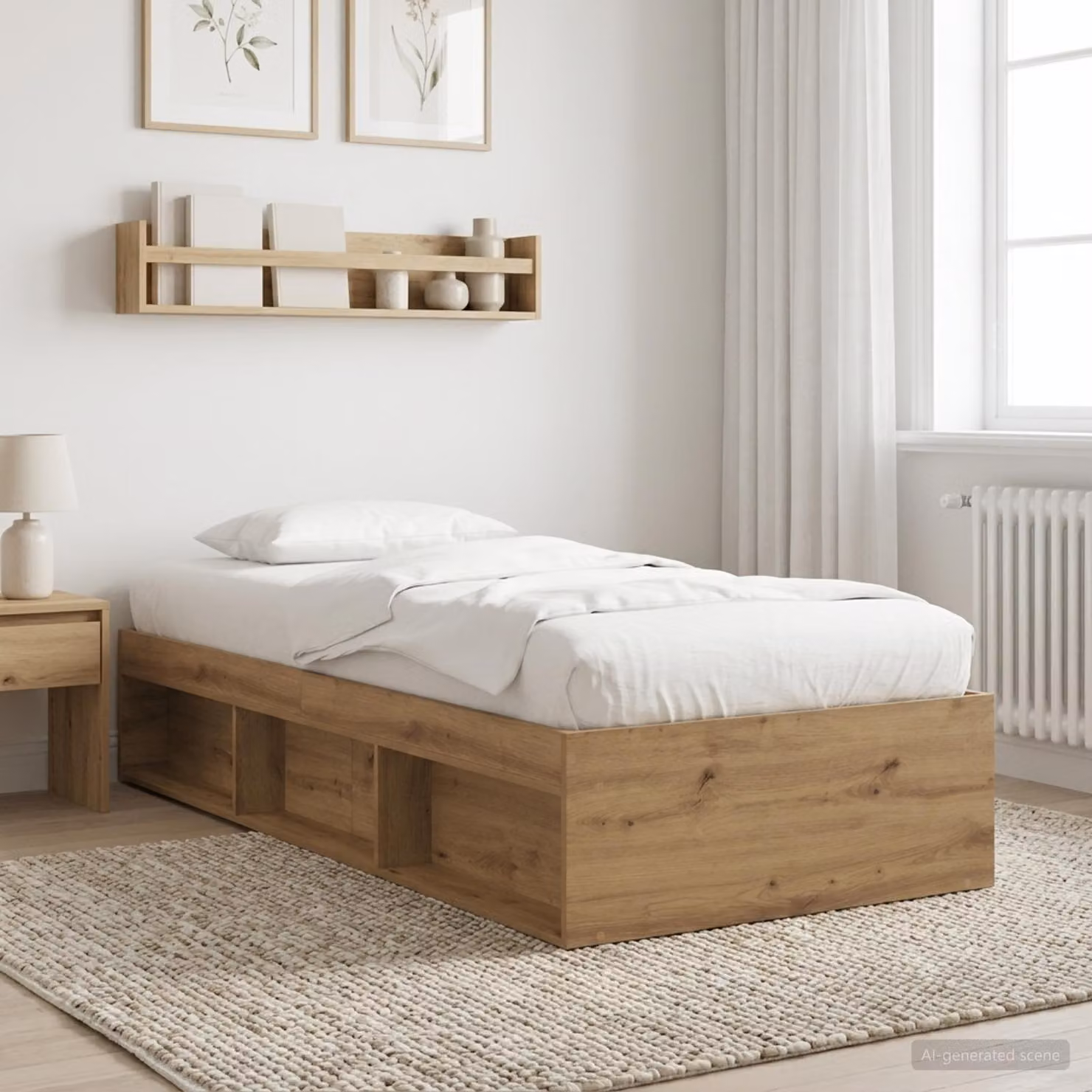 vidaXL Telaio del letto con contenitore moderno in legno color marrone L 200 cm x P 80 cm x H 35 cm