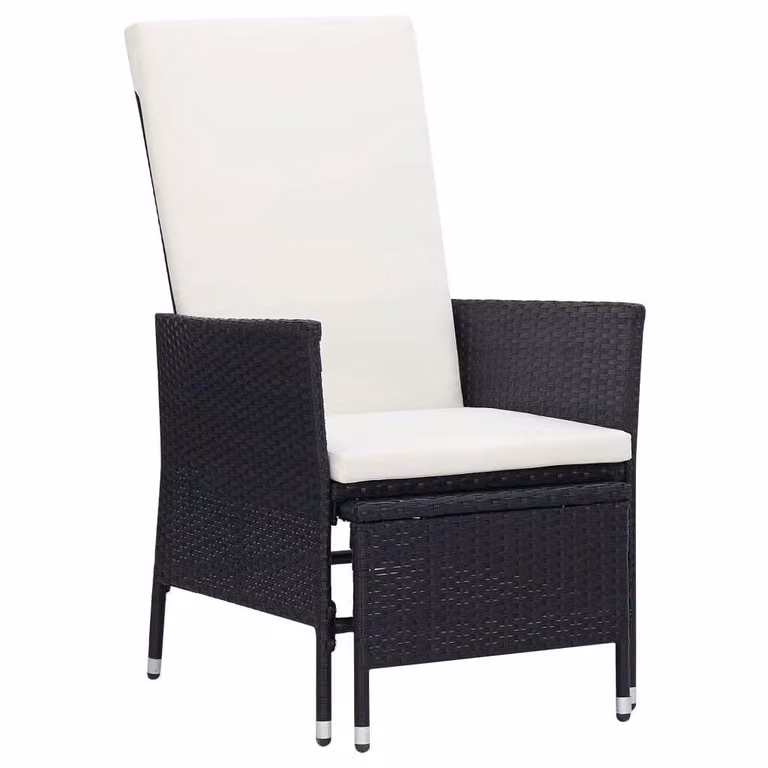 vidaXL set salotto da giardino 2 pezzi con cuscini in polirattan nero