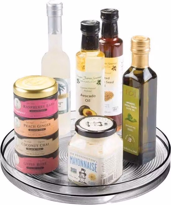 Scaffale da cucina rotondo, grigio, per spezie e alimenti