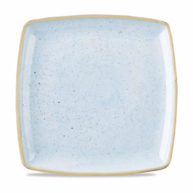 Piatto quadrato in porcellana azzurro stone, diam. 27 cm, 12 pezzi