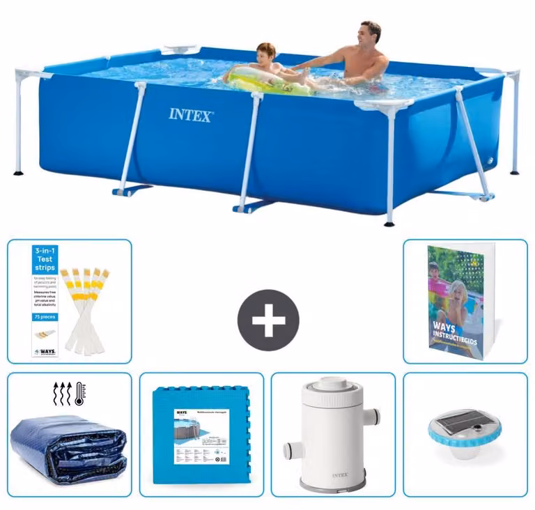 Piscina fuori terra rettangolare - 260x160x65 cm - composta da 5 elementi - modello S152