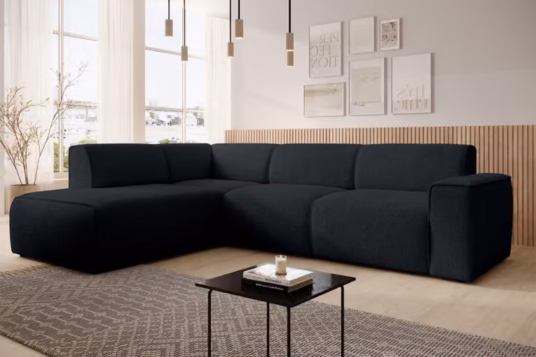 AX LIVING Divano a L Didim L Grigio scuro – 292 cm, elegante e confortevole L